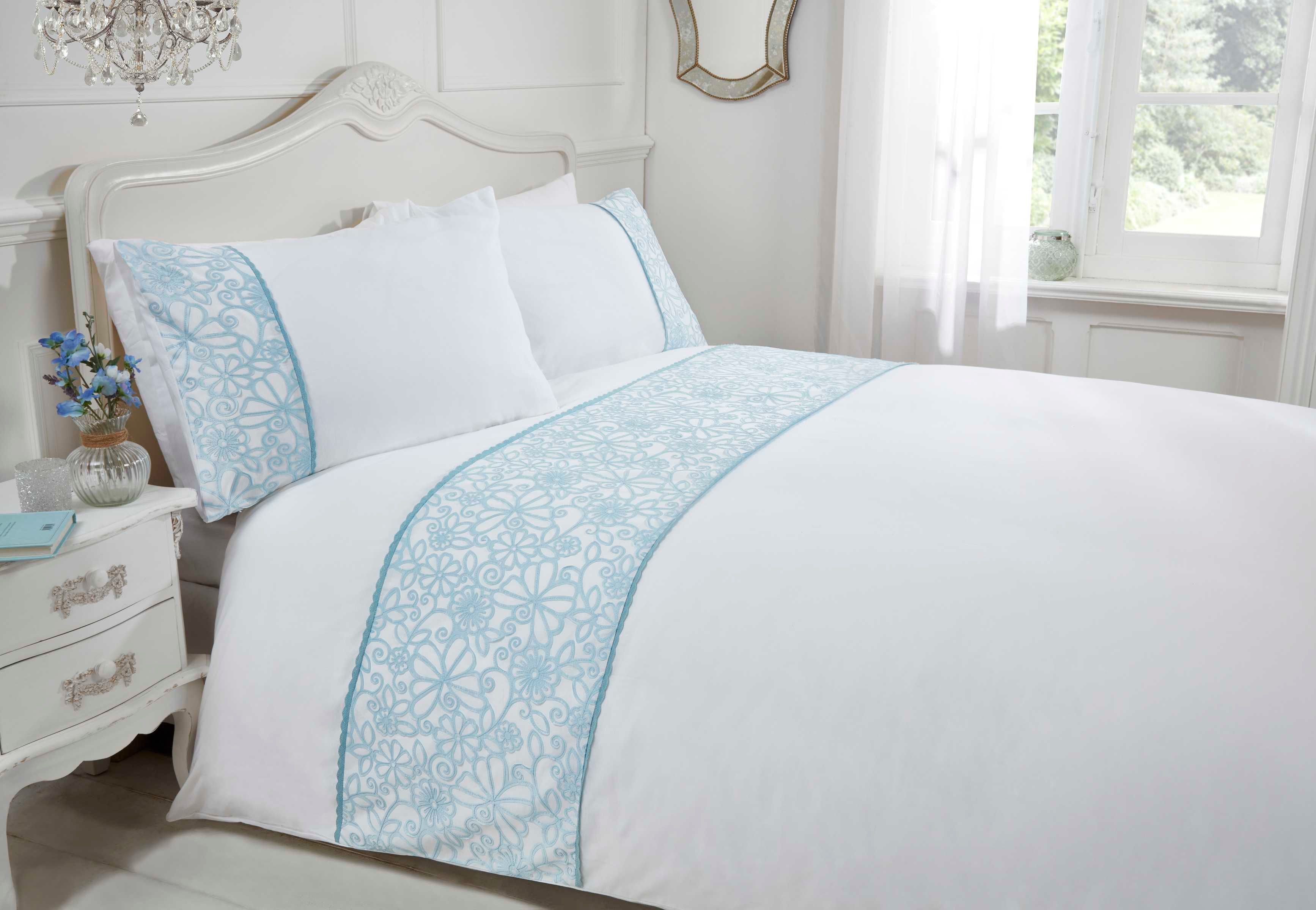 Rapport Home Butterfly Polycotton Duvet Cover Set With Pillowcase in Duck Egg Blue