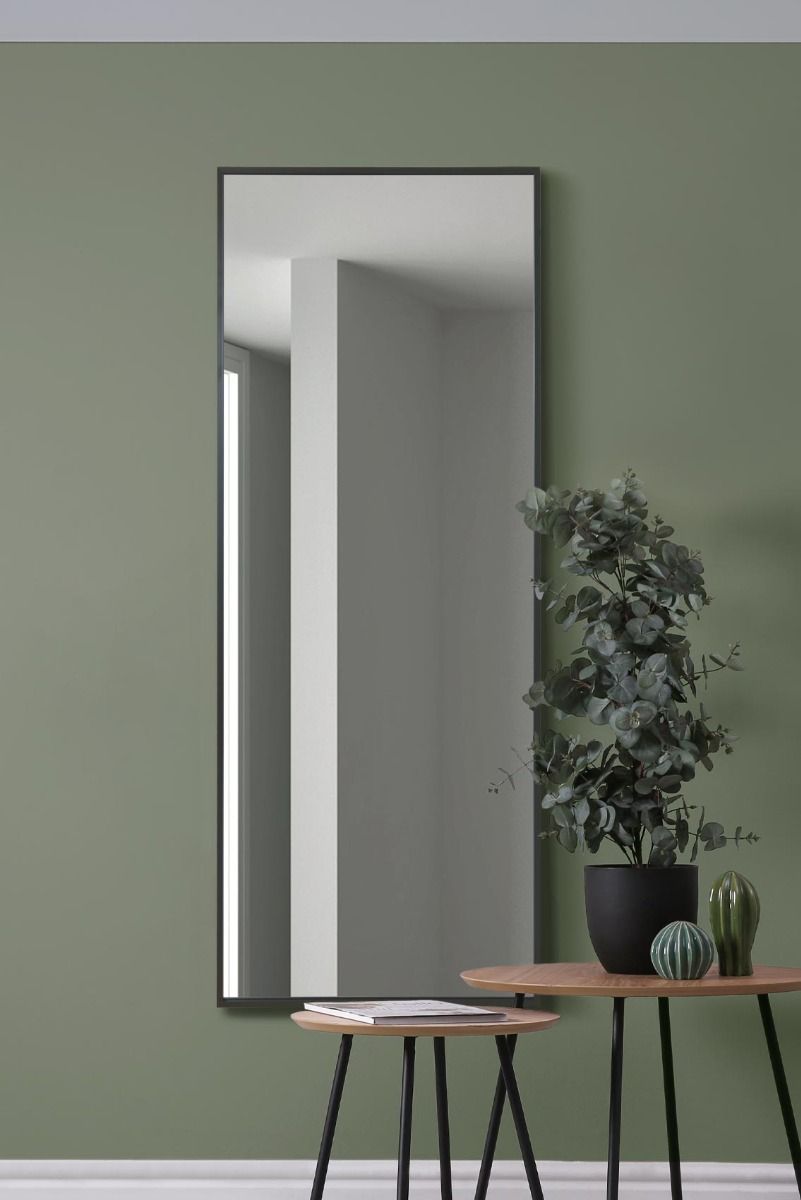 MirrorOutlet Black Aluminium Edged Wall Mirror 4ft11 X 2ft (150CM X 60CM)