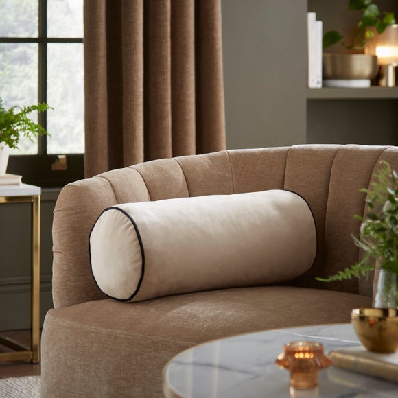Luxe Velour Contrast Bolster Cushion