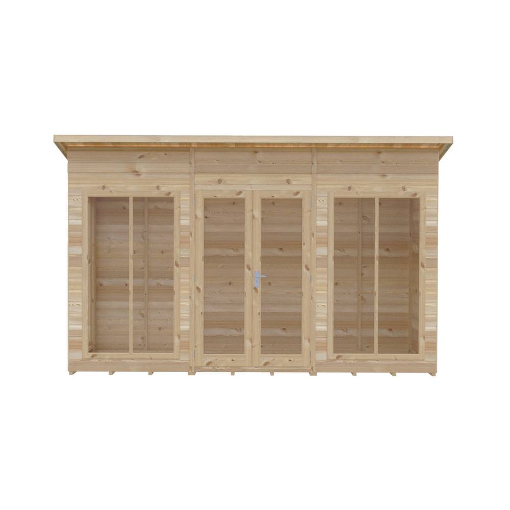 Shires Lela 12x4 Summerhouse - L125.8 x W357 x H229.9 cm in Light Brown