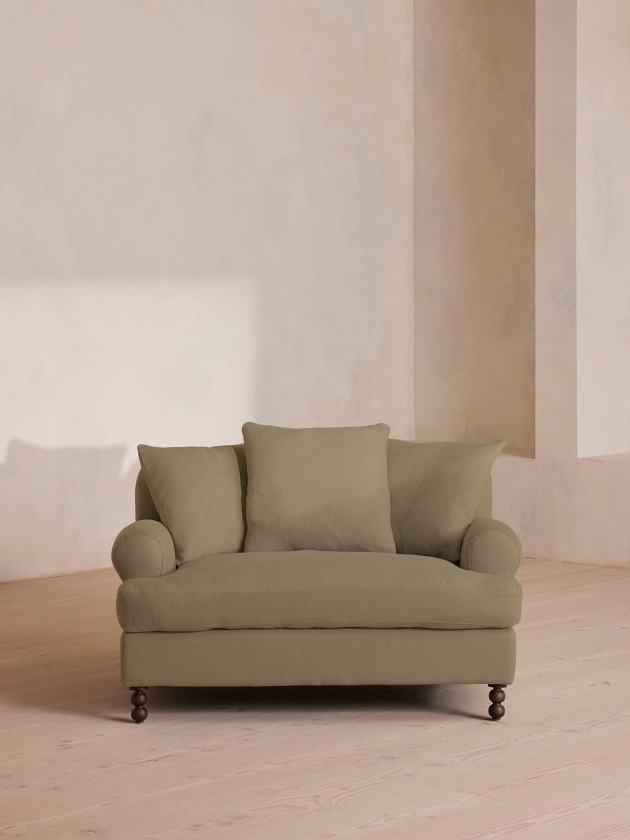 Audrey Loveseat, Linen, Sage