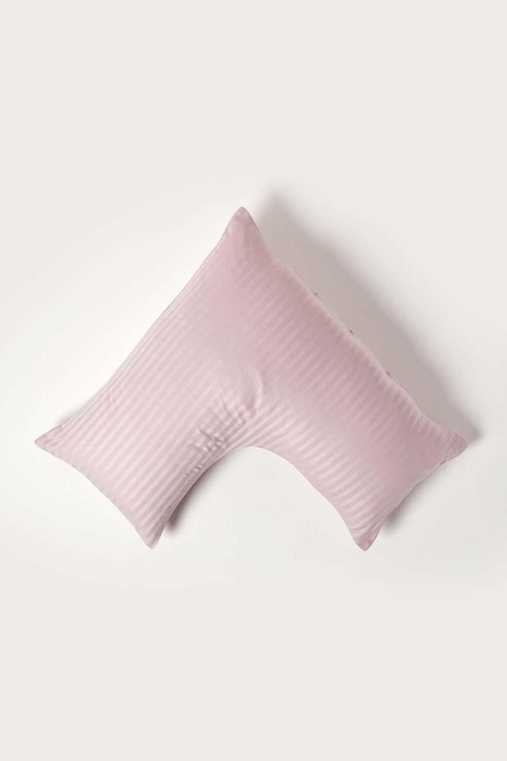 Homescapes Egyptian Cotton Super Soft V Shaped Pillowcase 330 TC in Dusty Pink
