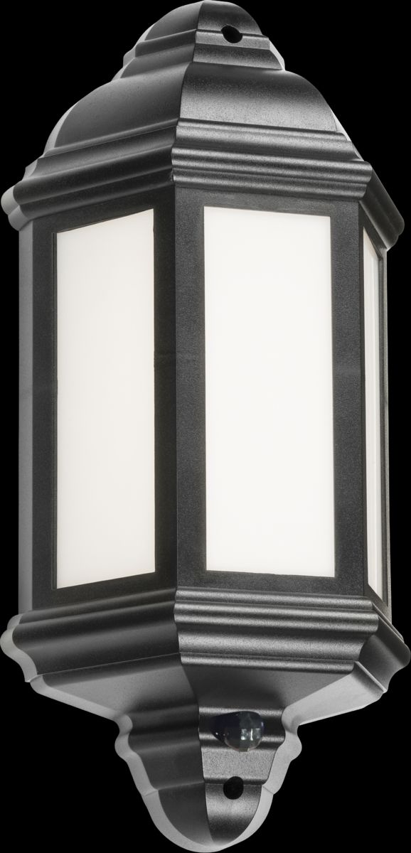 Netlighting LED Half Wall Lantern with Photocell Sensor Black 230V IP54 8W