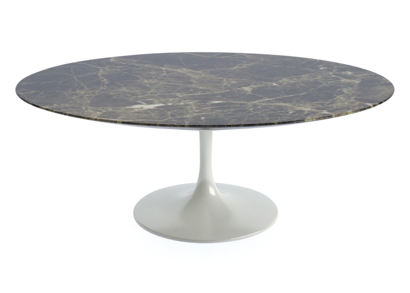 Knoll Saarinen Tulip Oval Coffee Table Emperador Coated Marble