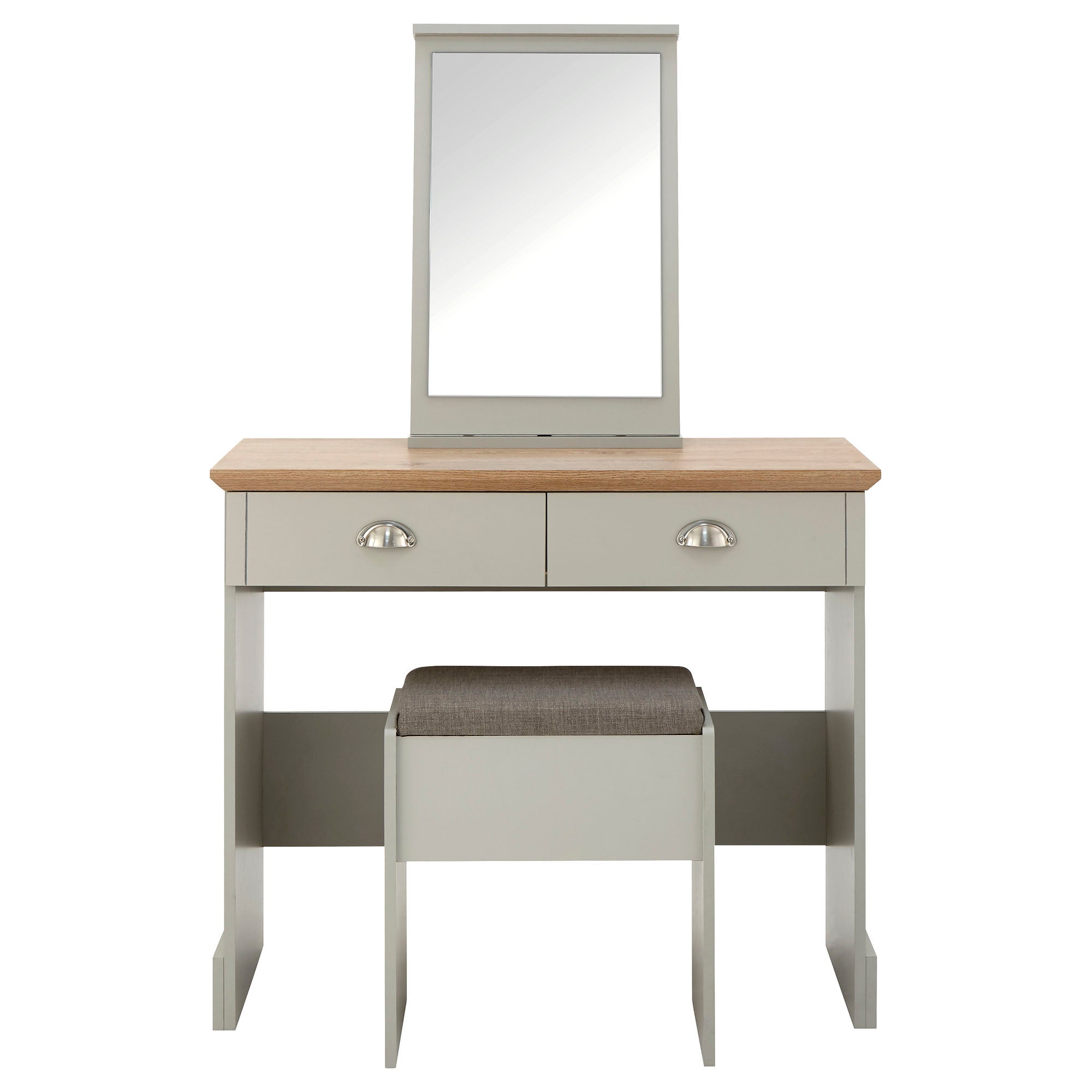 Kendal 2 Drawer Dressing Table Set with Mirror, Grey