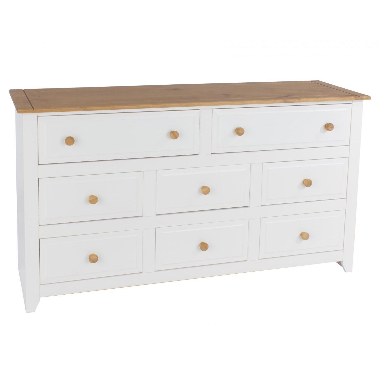 Capri 8 Drawer Chest White and Brown
