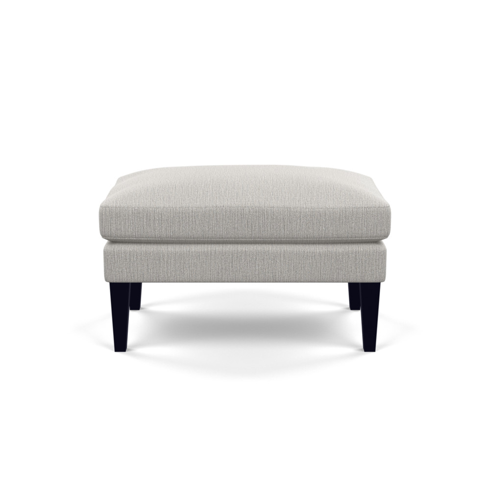 Heal's Wallis Ottoman Smart Linen Mix Silver Black Feet