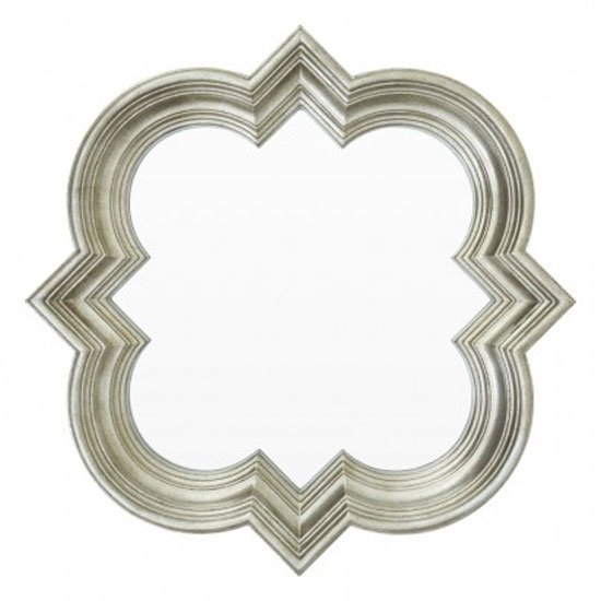 Sims Arabesque Design Wall Mirror In Weathered Silver Frame