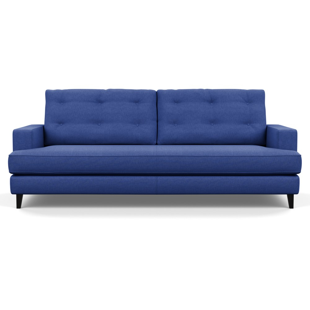 Heal's Mistral 4 Seater Sofa Brushed Cotton Cobalt Black Feet