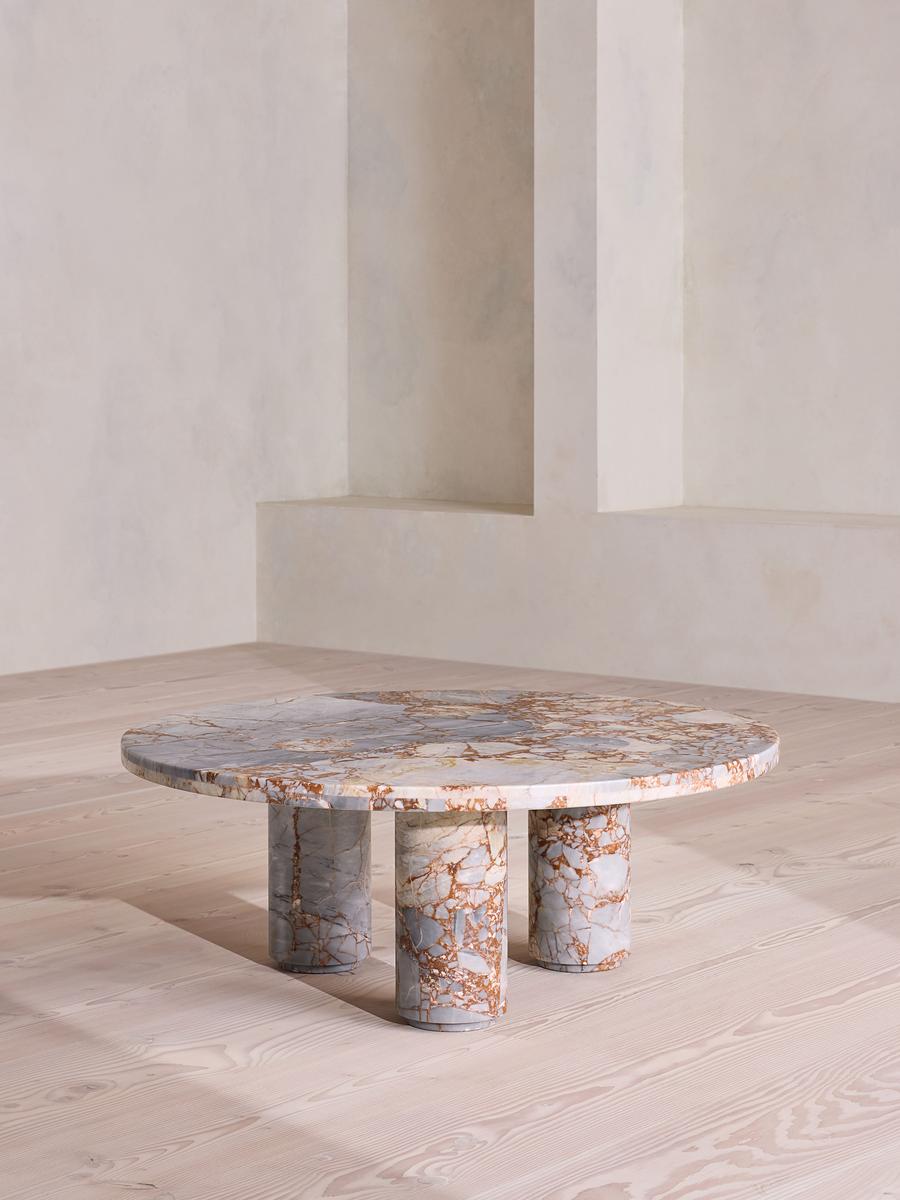 Tisbury Outdoor Coffee Table, Breccia Pernice Marble