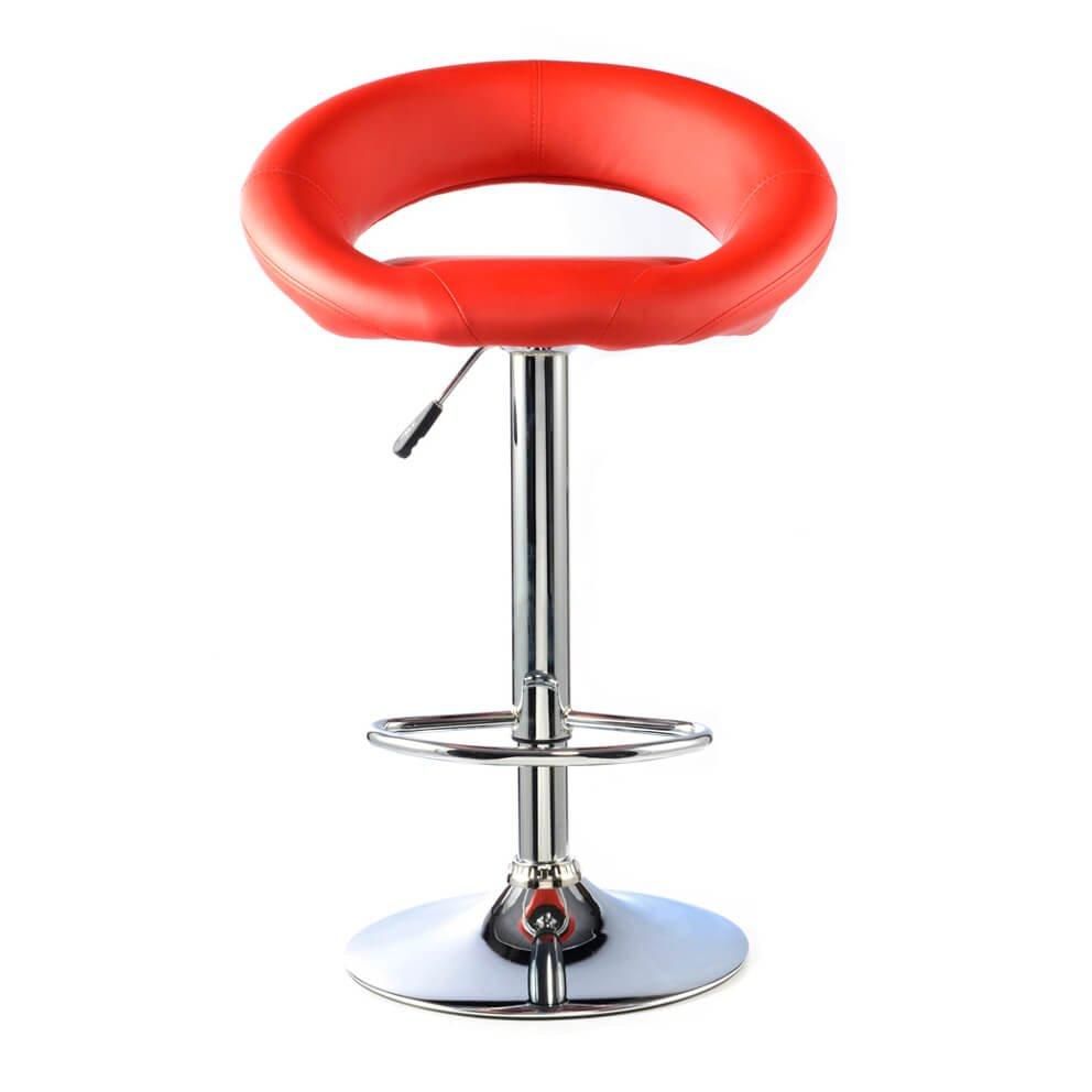 netfurniture Furrai Bar Stool PU Chrome & Red (2s)