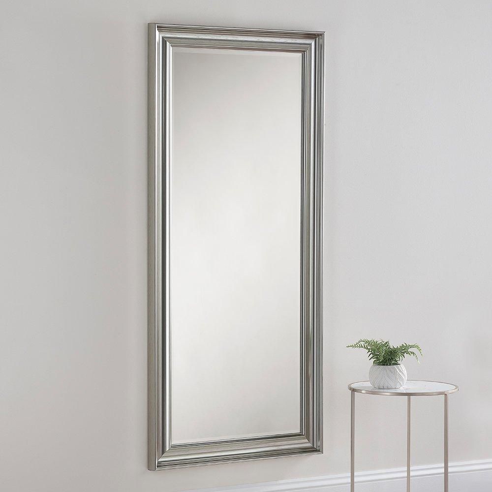 Yearn Mirrors Yearn Scooped Silvery Champagne Full Length Mirror 168.5x77cm in Silver