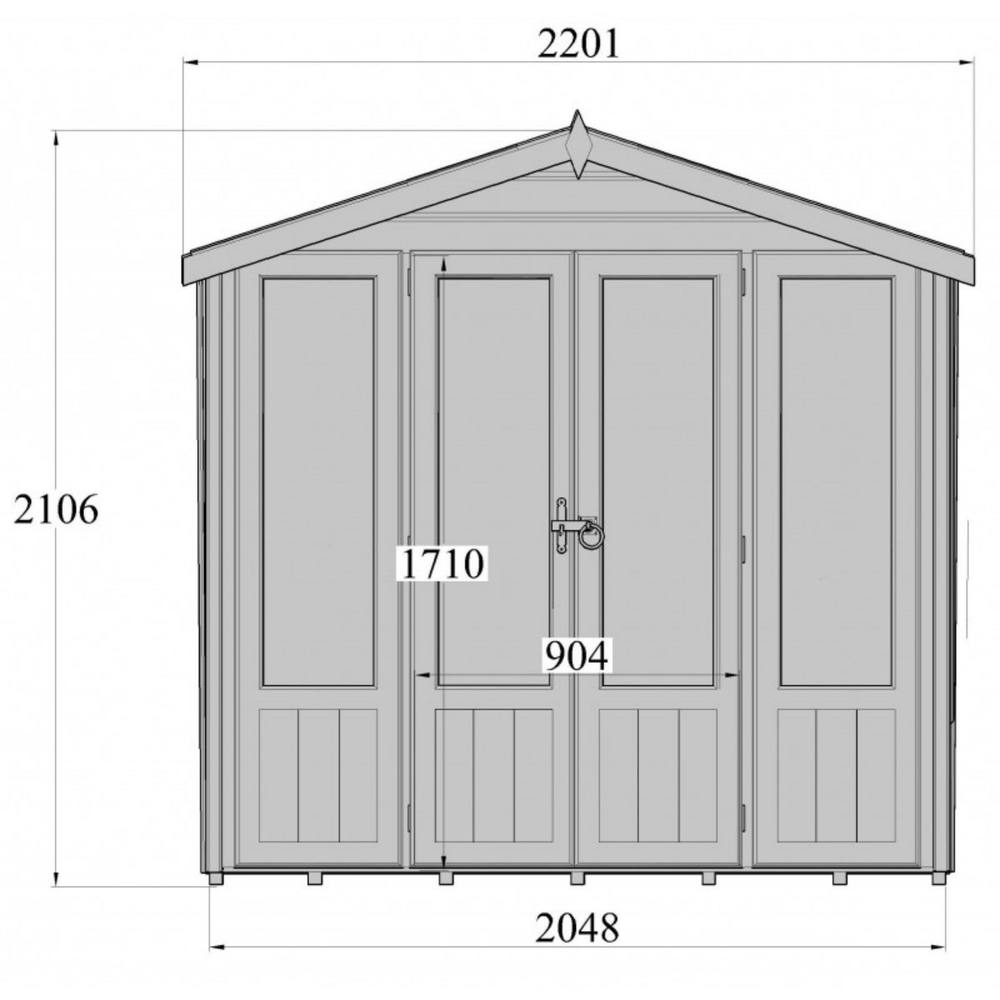 Shires Parham Shiplap Summerhouse Garden Sun Room Approx 7 x 7 Feet in Brown 2