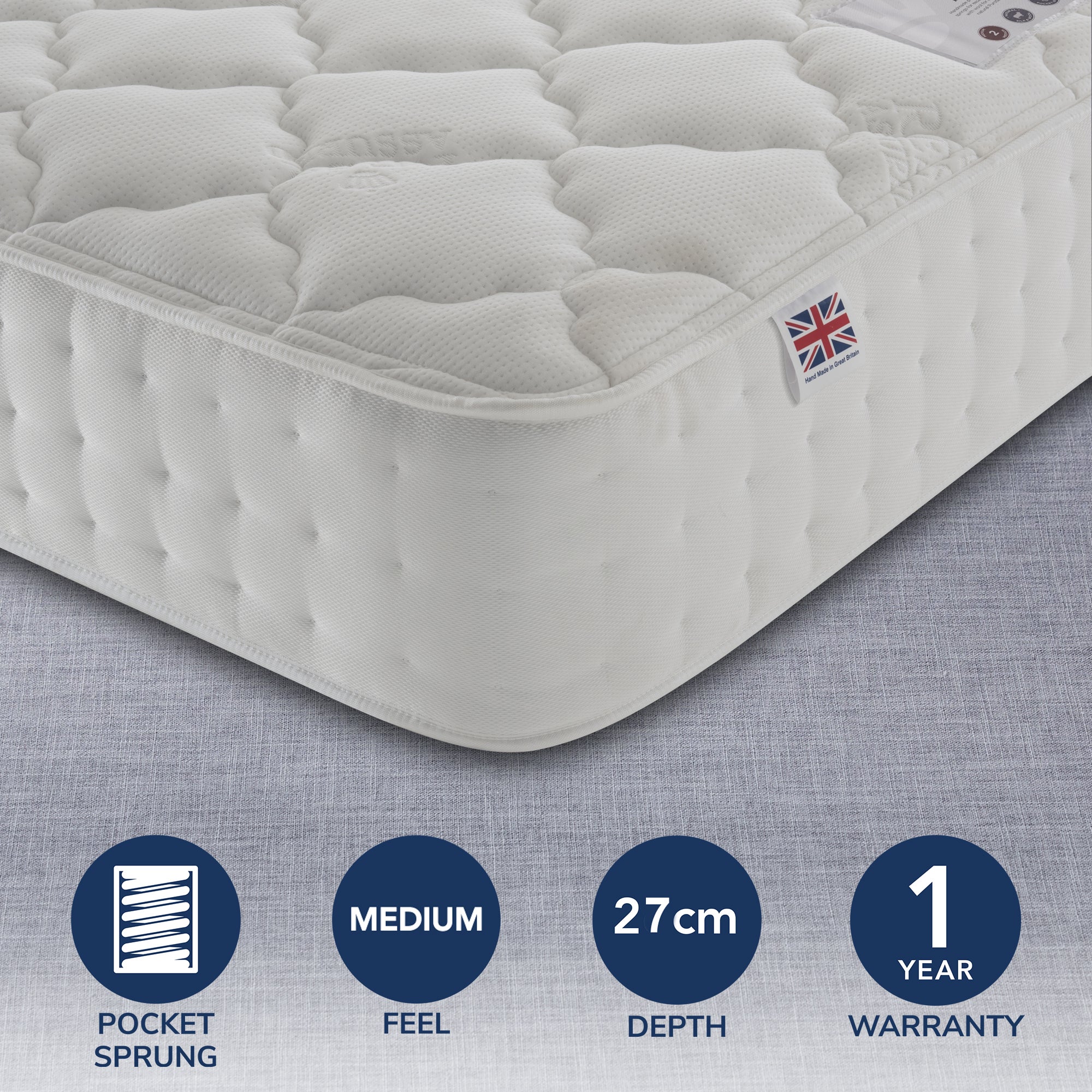 Rest Assured 800 Pocket Silk Mattress White