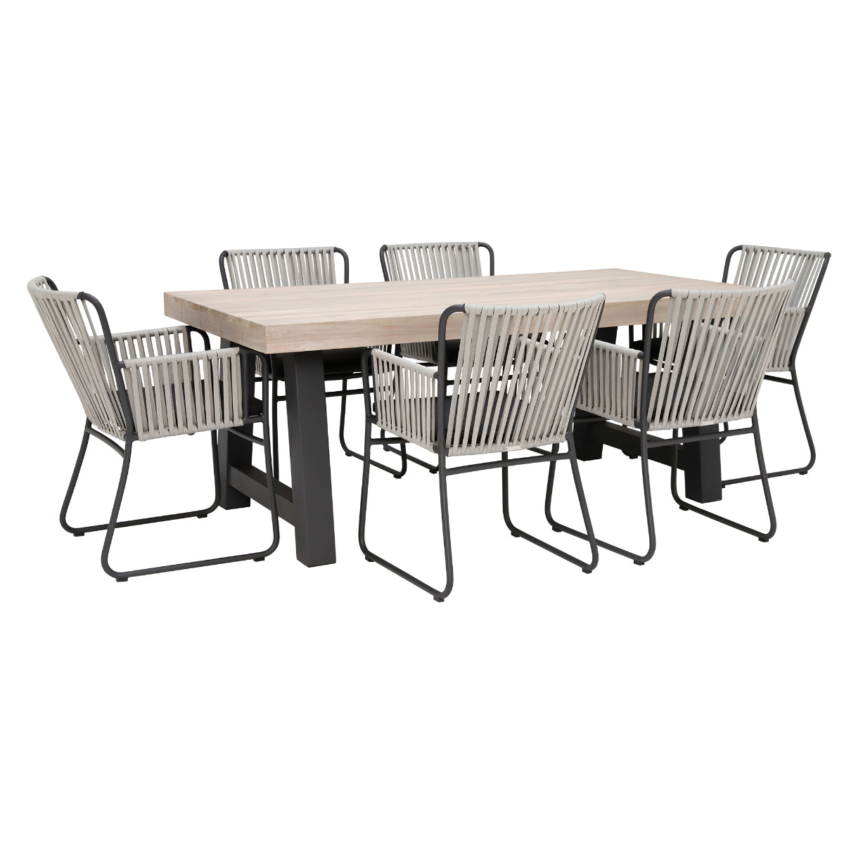 Beach Garden Dining Table and 6 Duke Dining Armchairs