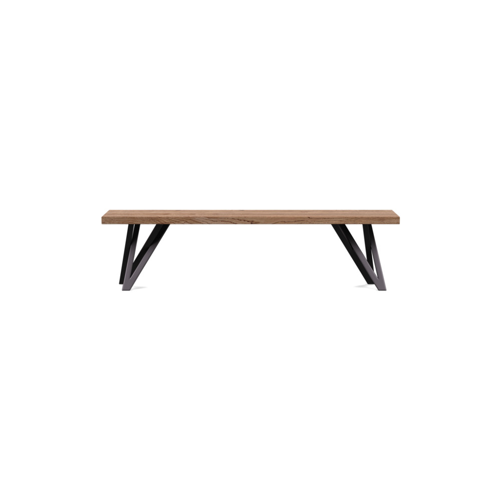 Heal's Vienna Bench 160x35cm Smoked Oiled Oak Straight Edge Not Filled