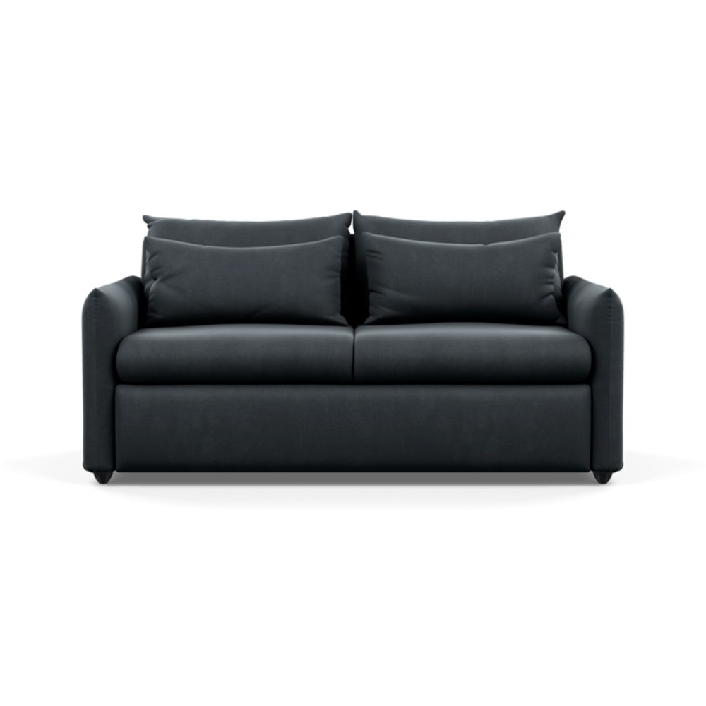 Heal's Pillow Sofa Bed Smart Velvet Grey Black Feet