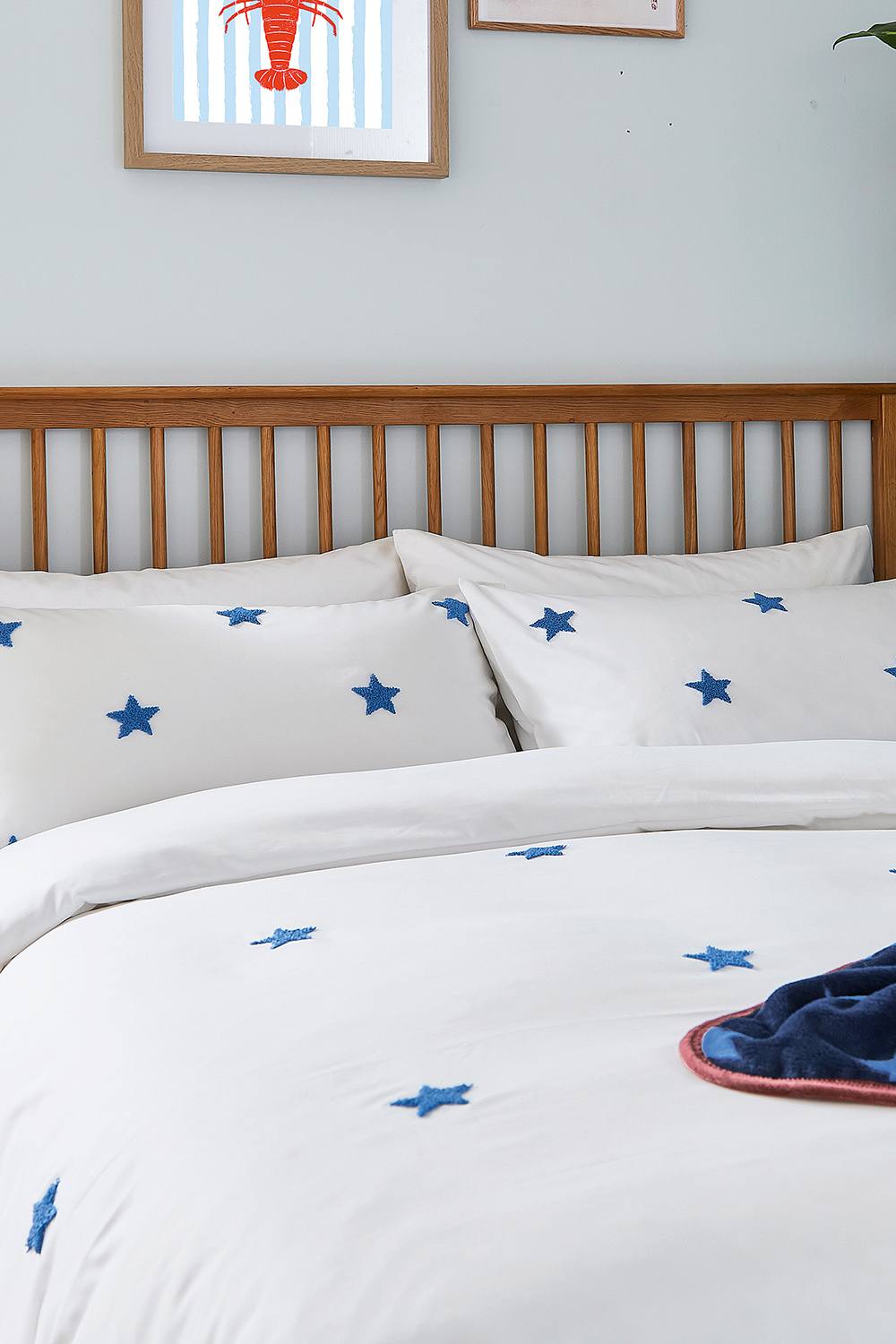 Helena Springfield 'Tufted Star Colbat Blue' Duvet Cover Set in White 2