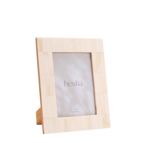 Hestia White Wide Border Bone Effect Photo Frame