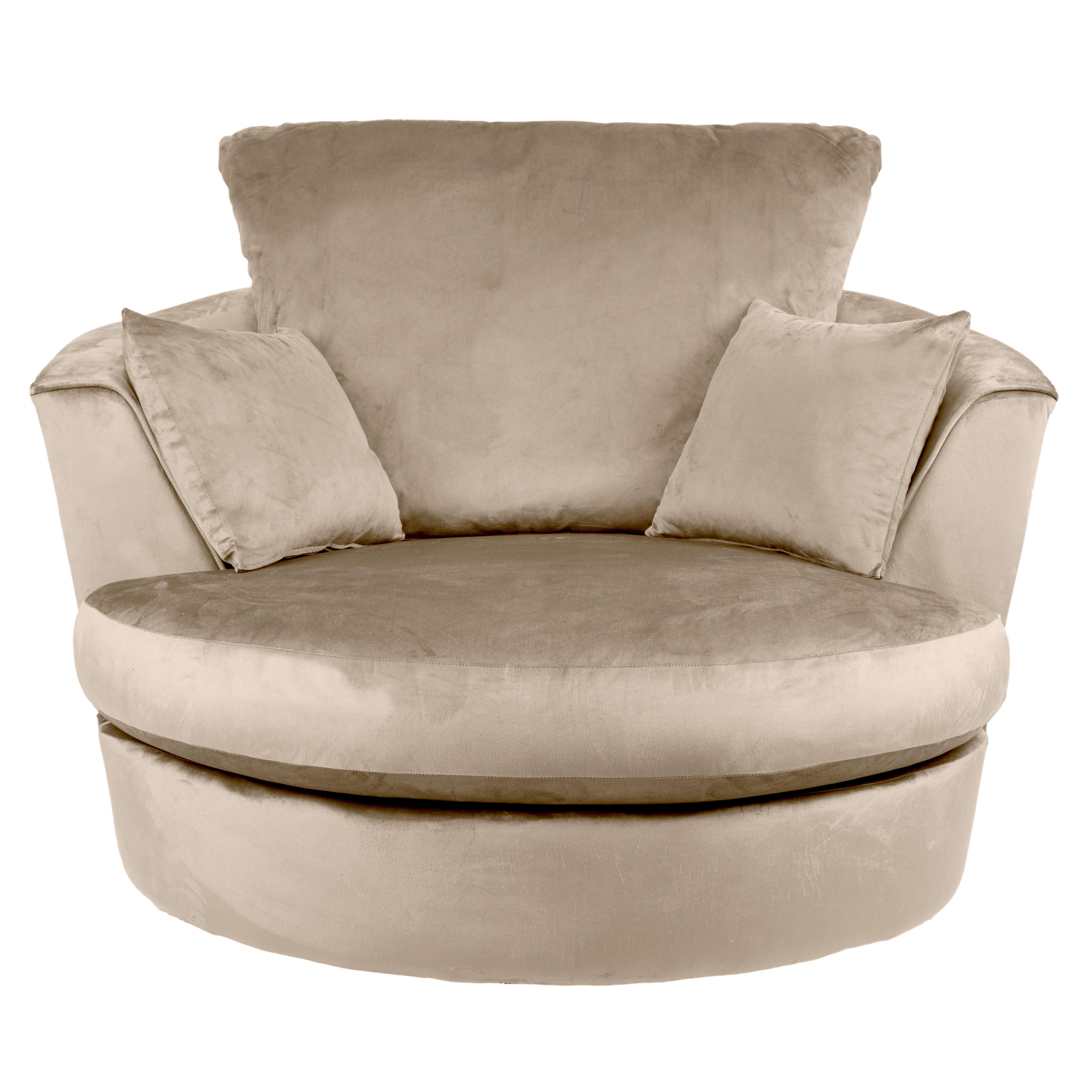 Blake Velvet Swivel Chair Beige