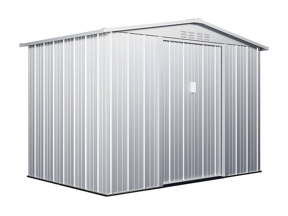 Vente-unique Galvanised Steel Grey Garden Shed - 4.91 M² - LINUS in Light Grey 4