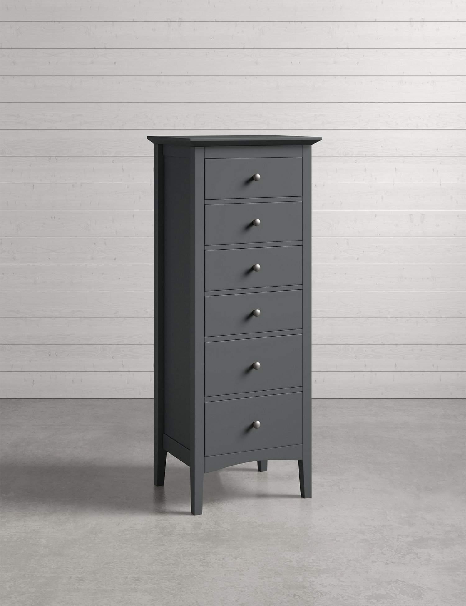 M&S Hastings Dark Grey Tall 6 Drawer Chest, Dark Grey