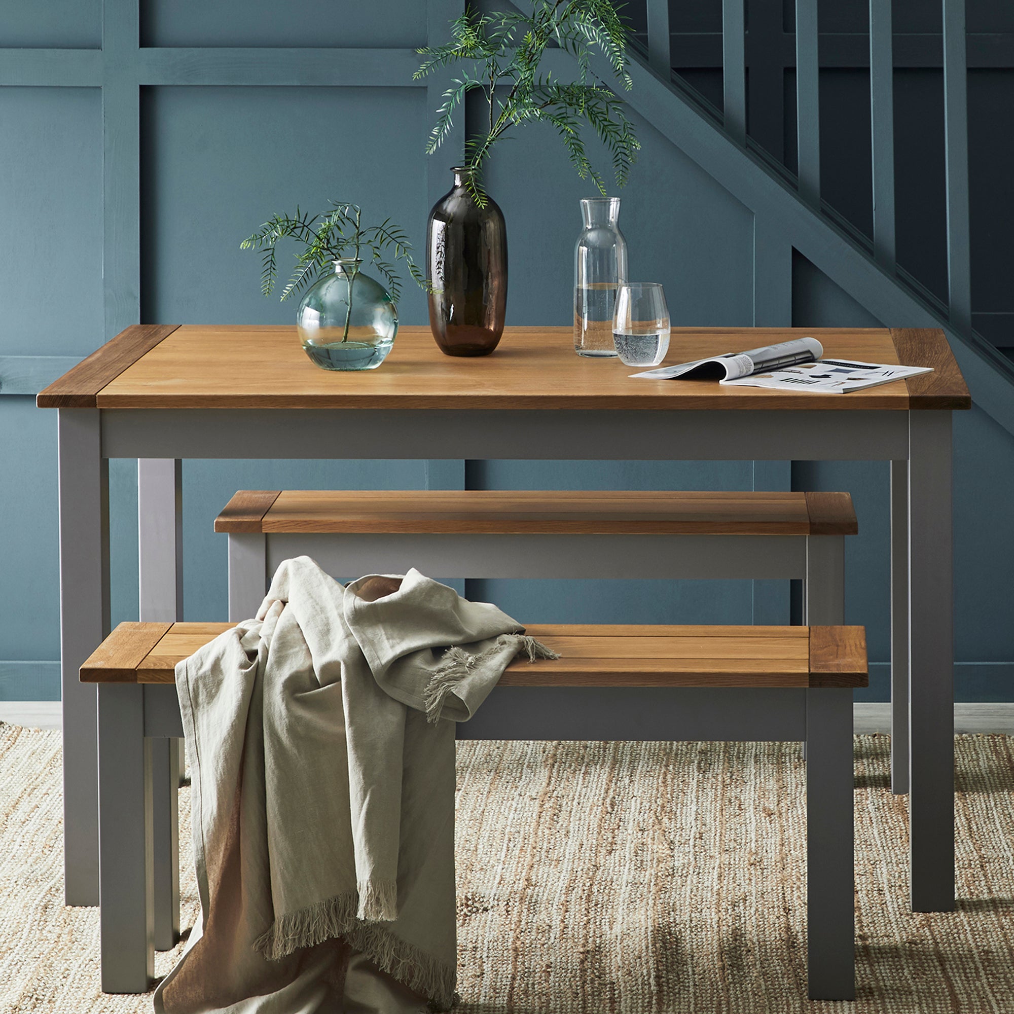 Clifford Dining Bench Set Grey Grey