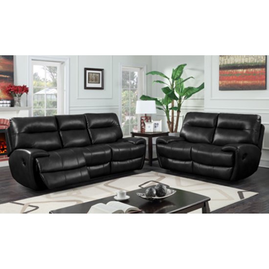 Orionis Recliner 2 Seater And 3 Seater Sofa Suite In Black