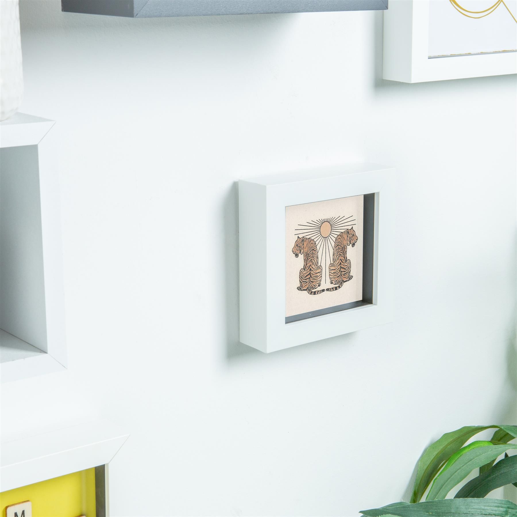 Nicola Spring 3D Box Photo Frames - 4 x 4" - Pack of 5 in White 6