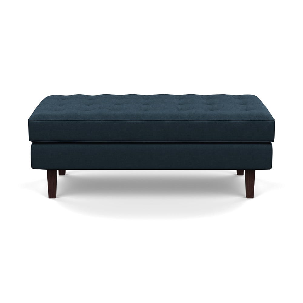 Heal's Hepburn Ottoman Siena Cotton Deep Sea Black