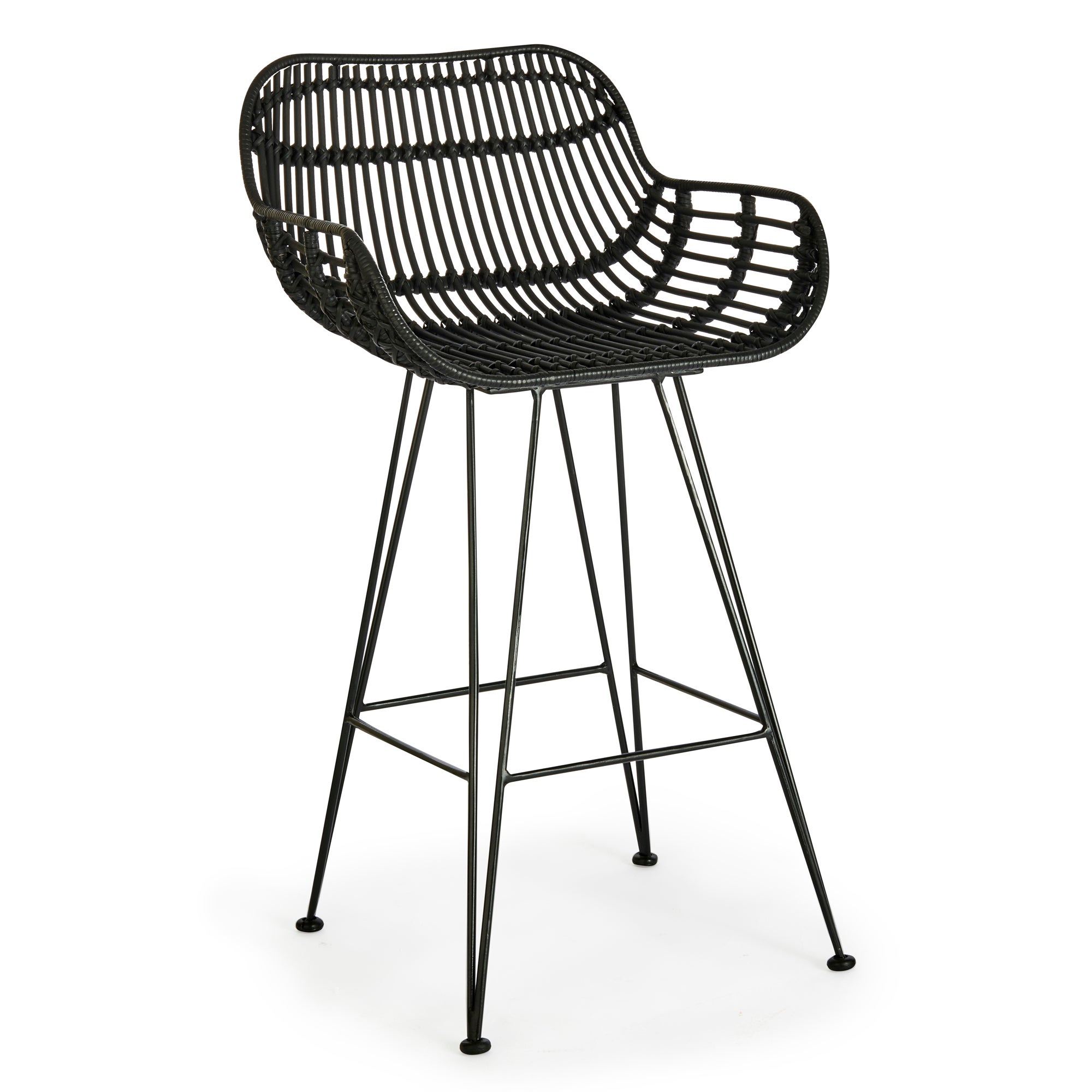 Nirvana Rattan Bar Stool Black