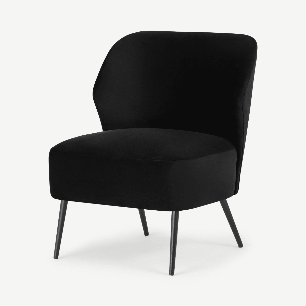 Topeka Accent Armchair, Solar Black Velvet