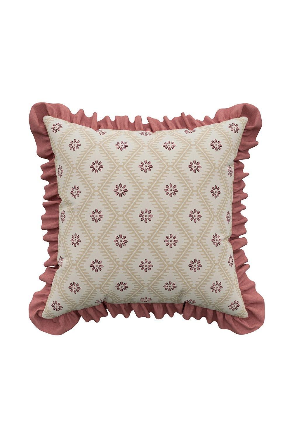 Sanderson 'Poets Rose' Cotton Cushion in Pink