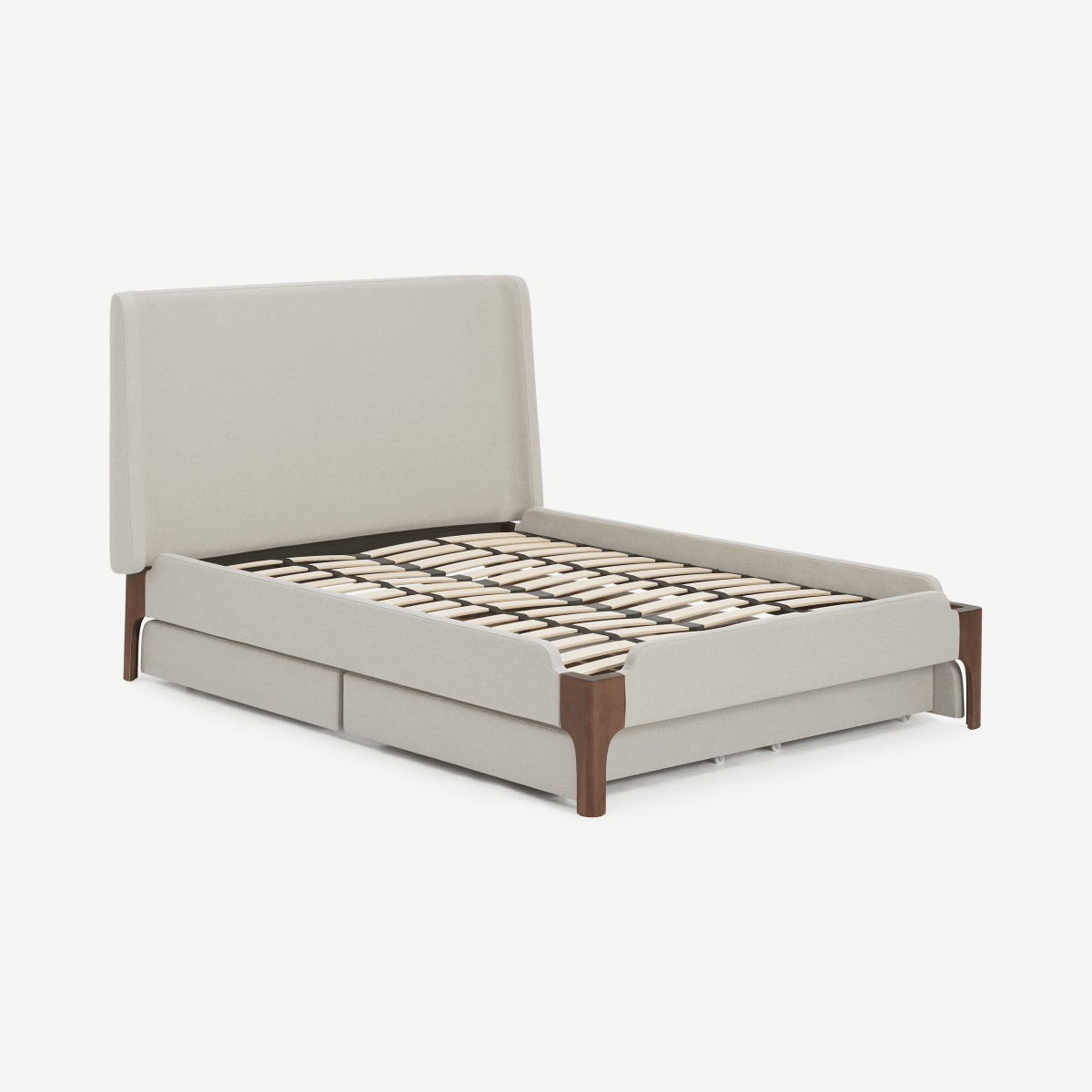 Roscoe Double Bed with Storage Drawers, Salcombe Beige & Dark Stain Oak