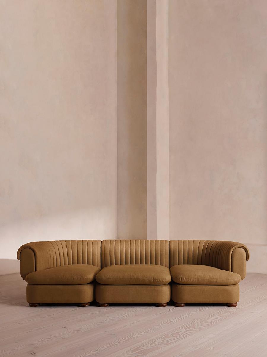 Rava Modular Sofa, Four Seater, Linen, Ochre