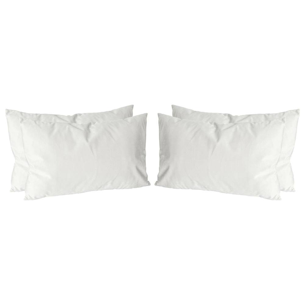 Nicola Spring Rectangle Velvet Cushions - 60cm x 40cm - Pack of 4 in Cream