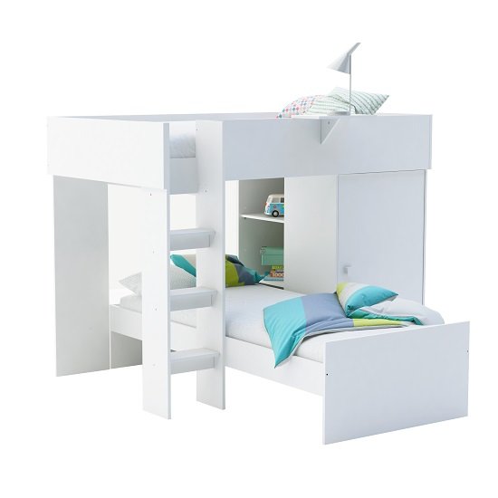 Aerial Contemporary Bunk Bed In Matt White
