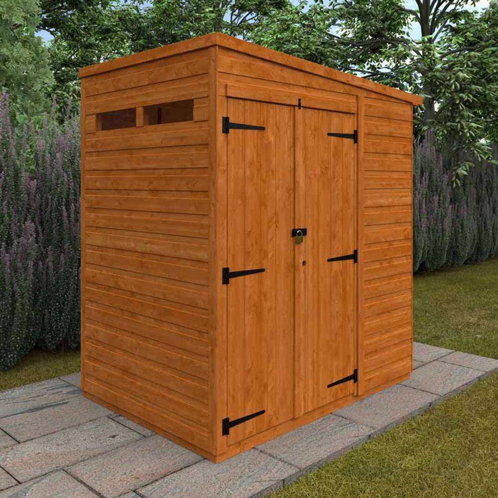 Buttercup Farm 4x6 Flex Pent Security Doubel Door 12mm Flex - L123.8 x W175 x H203 cm in Burnt Orange 2