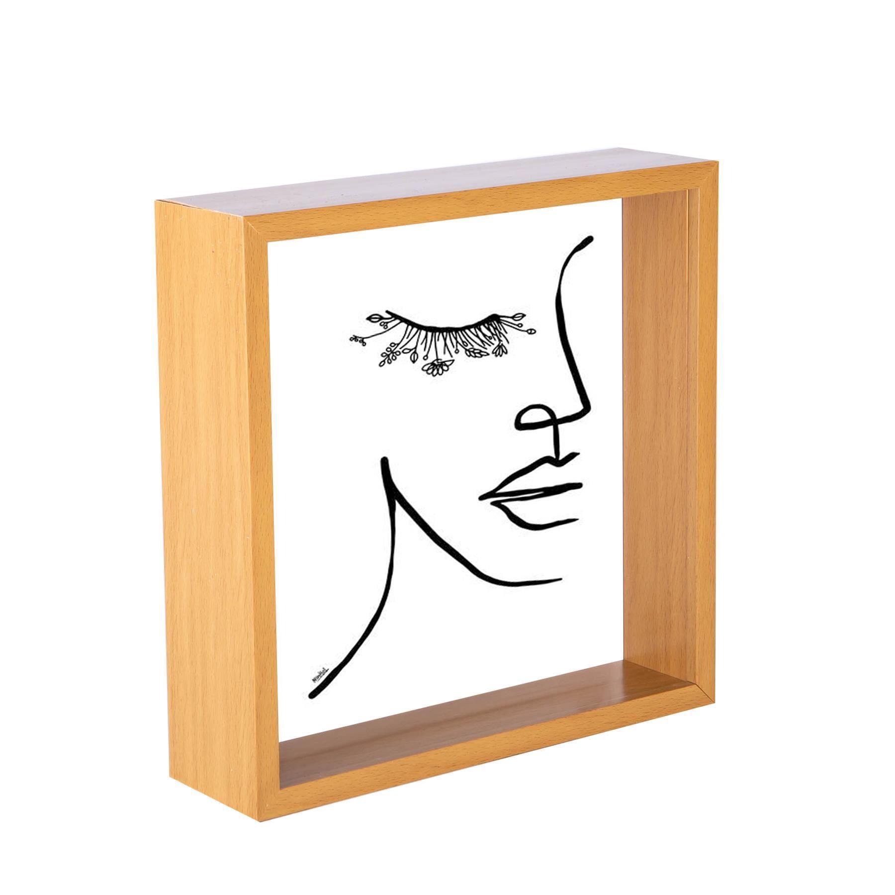 Nicola Spring 3D Deep Box Photo Frame - 8 x 8" - Pack of 1 in Light Brown