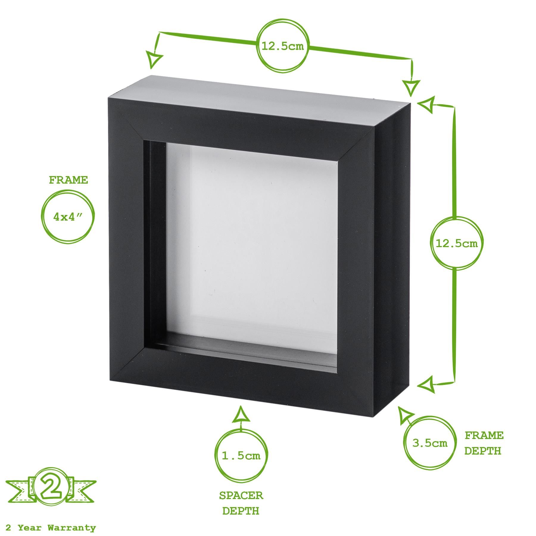 Nicola Spring 3D Box Photo Frame - 4" x 4" - White 4