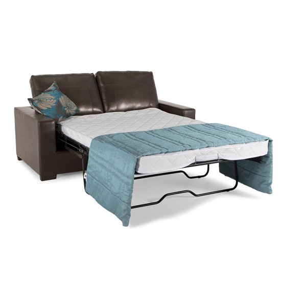 Turin Faux Leather Sofa Bed In Chestnut Brown
