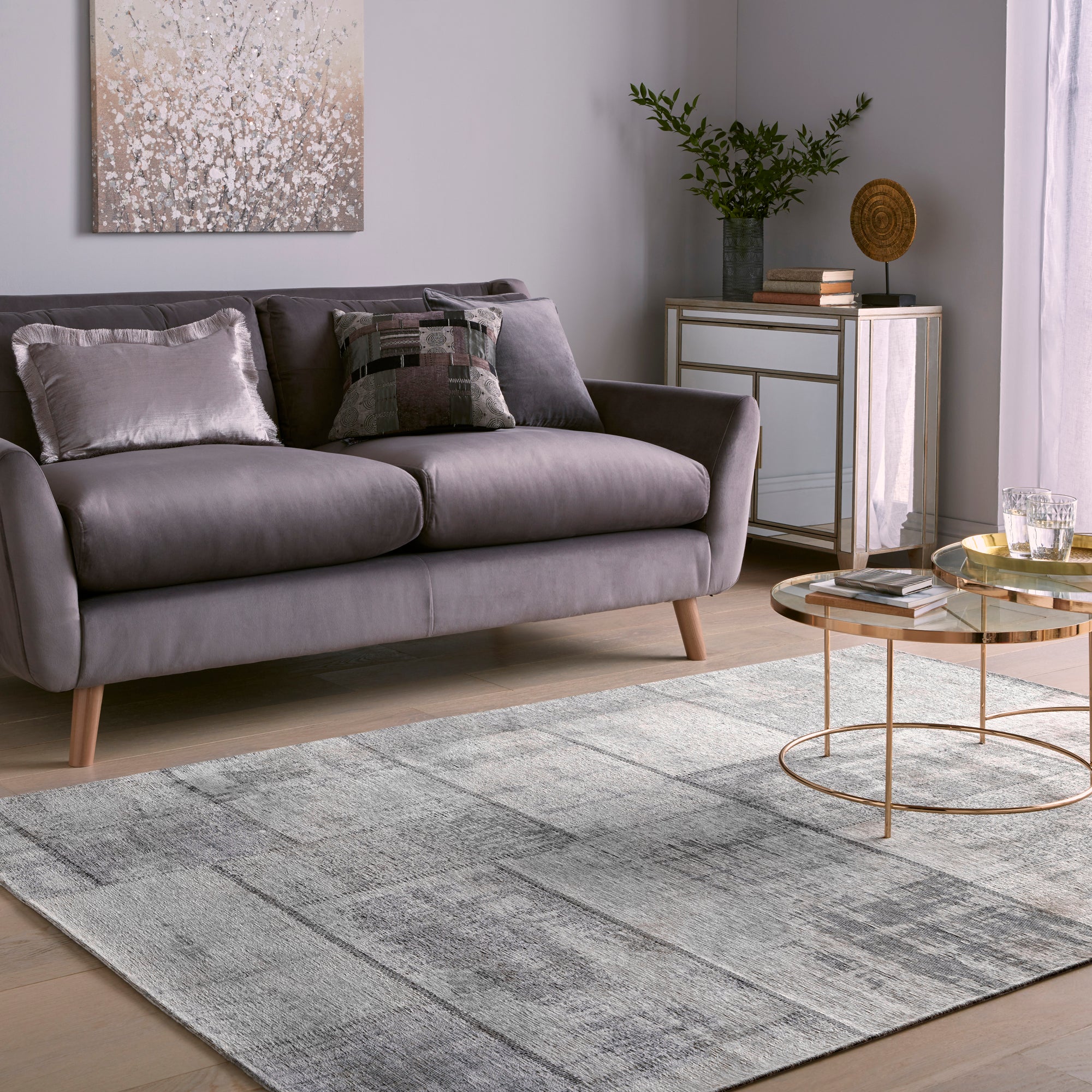 Prague Chenille Rug Prague Grey