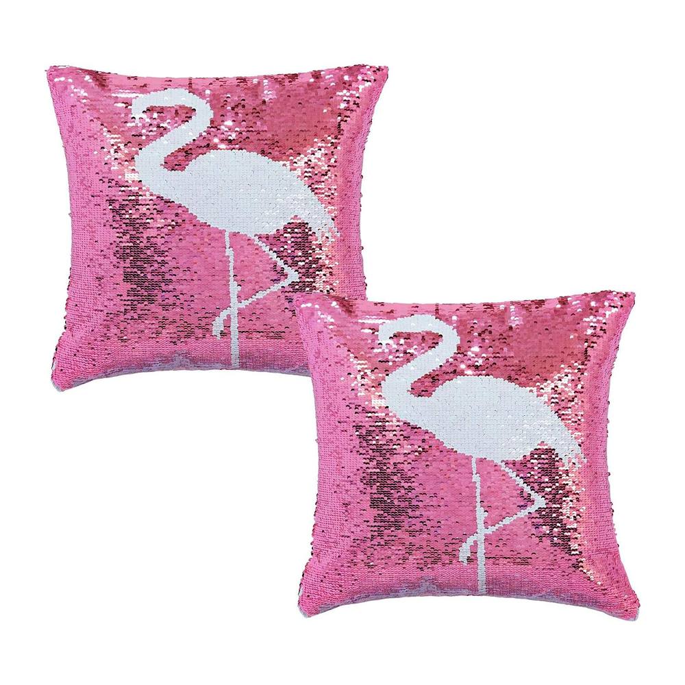 simpa Magic Flip Reveal Sequin Plush Cushions - Pink Flamingo
