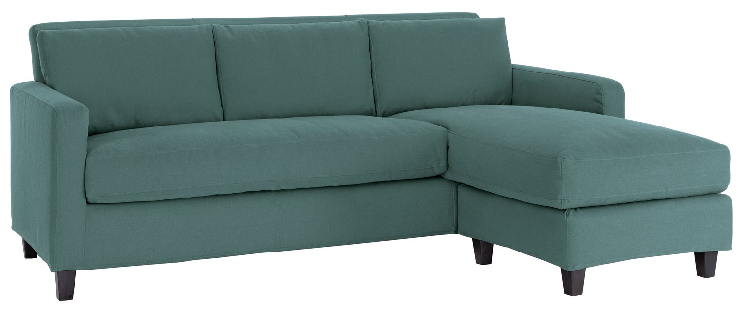 Habitat Chester 3 Seater Reversible Fabric Chaise Sofa Teal