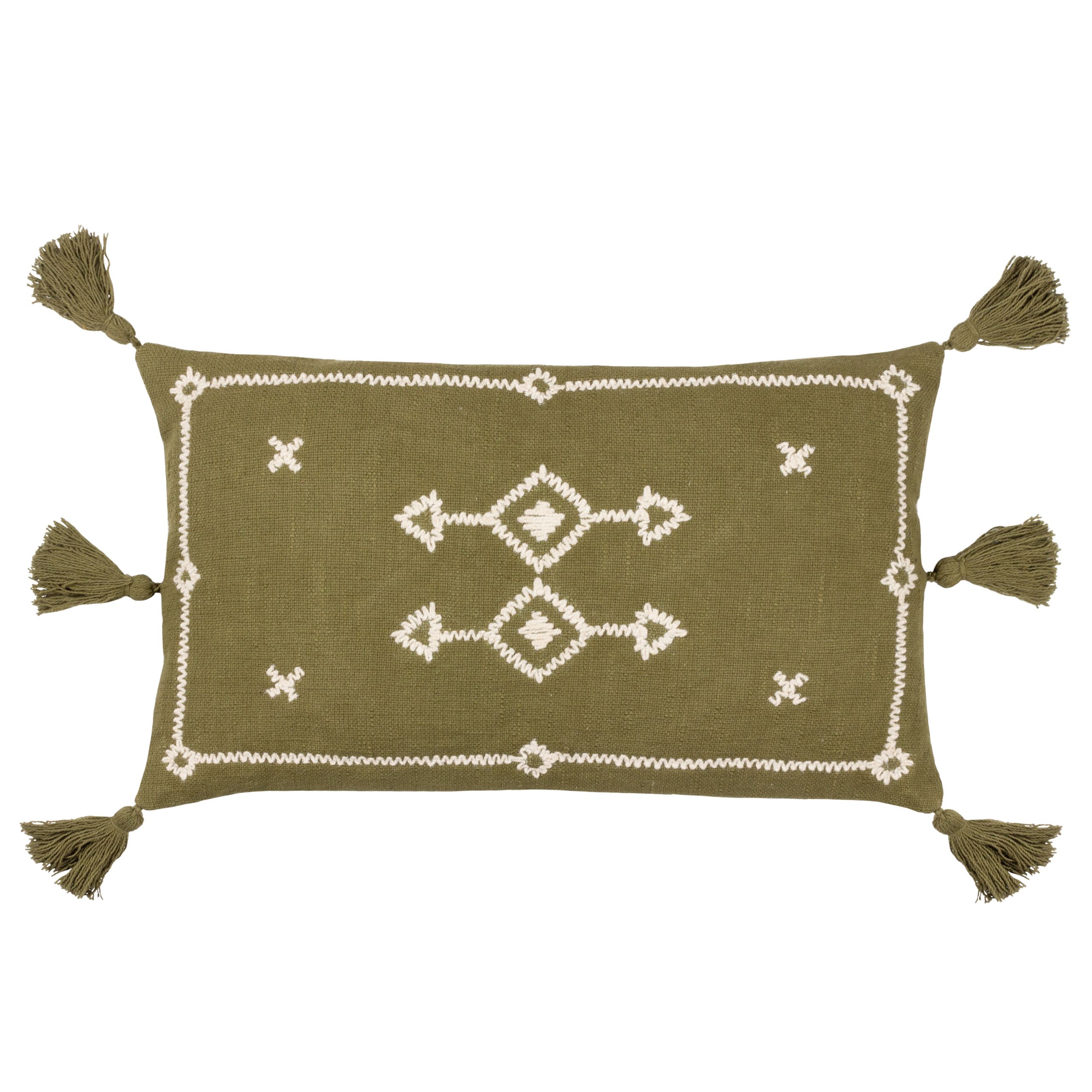 Yard Folis Geometric Cushion in Khaki