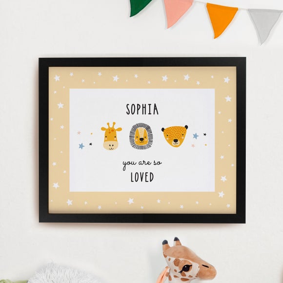 Personalised Scandi Animals Poster Frame