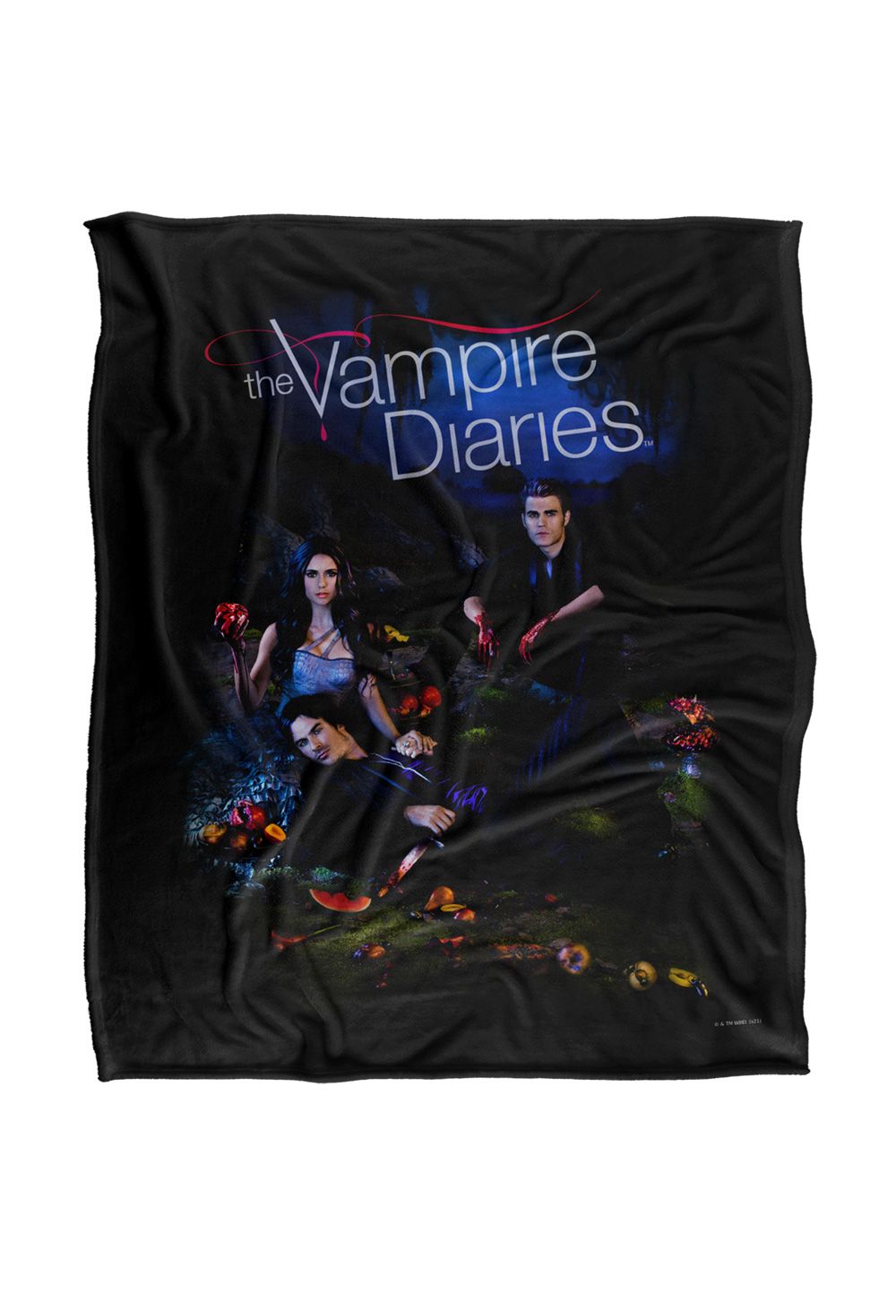 Warner Brothers Vampire Diaries Tempted Silky Touch Super Soft Throw Blanket in White