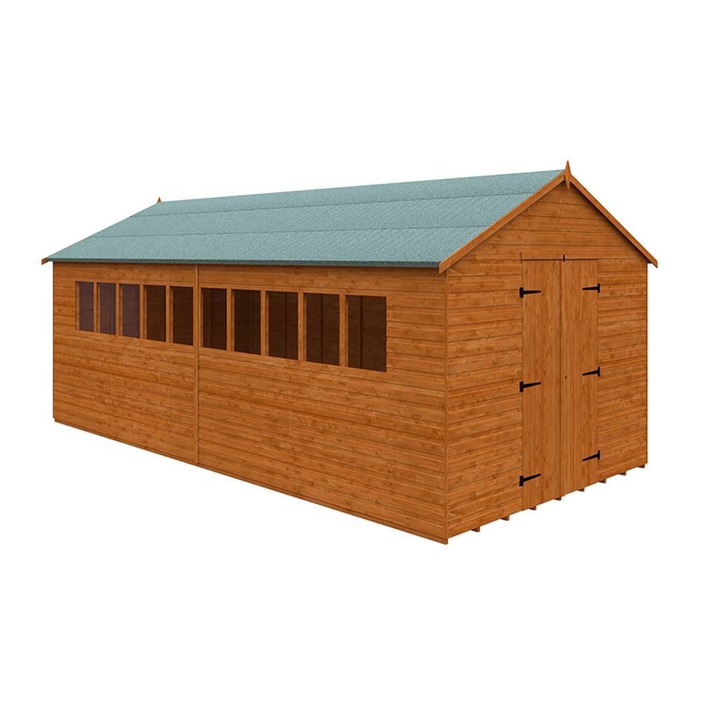 Buttercup Farm 20 x 10 Feet Xl Workshop 12mm Shed - L595 x W295 x H268.5 cm in Burnt Orange