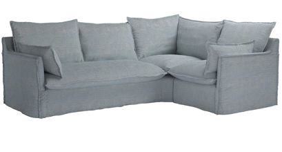 Isaac Asym: LHF 2 Seat Sofabed w RHF Single in Buttermere Baylee Viscose Linen - sofa.com