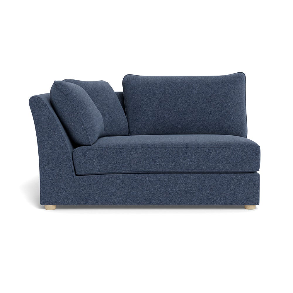 Heal's Tailor Large Curved Left Hand Facing Corner Unit Boucle Indigo Natural Feet